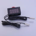 Dual Red LED Digital Display Thermometer Waterproof Temperature Sensor 0.56 Inch. 