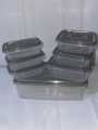 7 piece Bowl Set Best Quality Transparent Square Shaped Plastic Mini Box With Lid with different sizes and shapes for (7 in 1). 