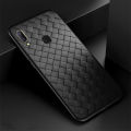 lthmy for Vivo V11i 1806 phone case Leather Texture Finish Non-Slip Grip Full Body Protection Cover  Flexible Silicon Luxury Plaid Breathable. 