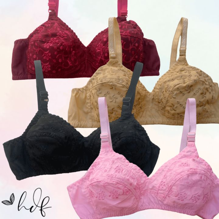 Pink Color Premium Quality Cotton Bra With Imported Material Non Padded for Girls Wire Bras Single Color Brazier Underwear Blouse Undergarments for Women for Girls