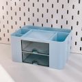 Box With Sticker Student Office Desk Decoration Pen Holder With Drawer Multifunction Desktop Organizer Stationery Storage. 