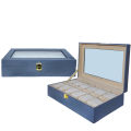WATCH ZONE Original PU Leather Display Collection Storage 12 Grids Watch Box Gift Set Holder Box. 