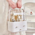 Dazzin - Luxury Desktop Cosmetic Organizer - Dustproof & Waterproof Makeup Vanity Storage Beauty Box - Beauty Box for Girls - Makeup Organizer Box - Make Up Organizers for Vanity, Countertop Cosmetic Storage with Drawers and Transparent Cover for Bedroom. 