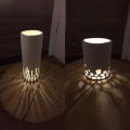 Side Table Pipe Lamp With Built In LED Light Bedroom Side Table Lamps | Laser Cut Cnc Art | Study Table And Night Light. 