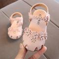 【BestGO】Kids Sandals Girls Flowers Fashion Shoes Children Soft Bottom Flat Toddler Shoes Princess Shoes. 