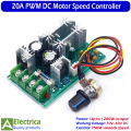 10A/20A DC Motor Speed Controller Module – Adjustable Fan Regulator with Knob, PWM Controller for DIY Circuits by Electrica. 