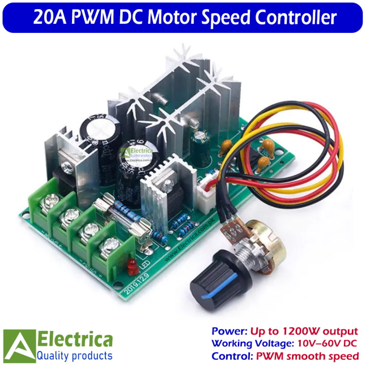 10A/20A%20DC%20Motor%20Speed%20Controller%20Module%20%E2%80%93%20Adjustable%20Fan%20Regulator%20with%20Knob,%20PWM%20Controller%20for%20DIY%20Circuits%20by%20Electrica%20-%20Image%203