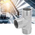 Allinit T Shaped Connector G1in Male Thread Stainless Steel Tee Adapter Hardware Pipe GP. 