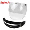 Universal Motorcycle Helmet Bubble Visor with 3 Button Snap-On Openable Bracket, 7 colors Available. 