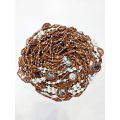Pack of 10 beautifull string beads curtain - Door curtain - White and brown blinds curtain - Tassel beads curtain - 10 Rows glass beads curtain - Crystal curtain - Moti parda set. 