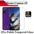 2Pcs Tecno Camon 15 Tempered Glass Screen Protector Premium High Quality Polish Glass For Tecno Camon 15. 