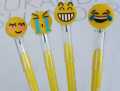 Pack of 4 Funny emoji smiley face pencils For Kids - School office Stationery Gifts. 