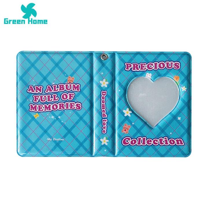 Green Home Photocard Binder Stain Plaid Pattern Photocard Holder