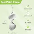 1 PCS Outdoor Hanging Decorative Spiral Metal Wind Chime 3D Spiral Wind Chime Garden Backyard Hanging Decoration Silver Stainless Steel. 