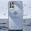 For Infinix Note 8i Back Cover Luxury 6D Plating Frame Maple Leaf Pattern Shiny Bling Cases Soft Silicone Square Mobile Phone Case. 