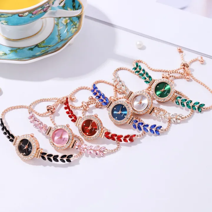 SHEIN%20Hot%20Sale%20Leaf%20Rhinestone%20Small%20Dial%20Women's%20Bracelet%20Watch%20Live%20Broadcast%20with%20Goods%20Temperament%20Women's%20Watch%20One%20Piece%20Dropshipping%20-%20Image%205