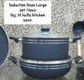 Induction base Nonstick Cooking set 12pcs Large Size Handi Karhai Saucepan frypan Tawa cooking stick set 3pcs. 