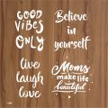 Wording Inspirational Quote Stencils Resuable Plastic Motivational Templates for Word Art Works, Home Decor & DIY Projects ID 08.. 