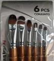Pack Of 6 - Filbert Brush Set - Brown. 