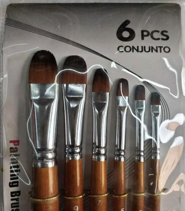 Pack%20Of%206%20-%20Filbert%20Brush%20Set%20-%20Brown%20-%20Image%203