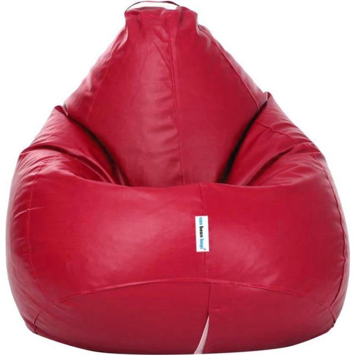 Maroon Leather Bean Bag Sofa