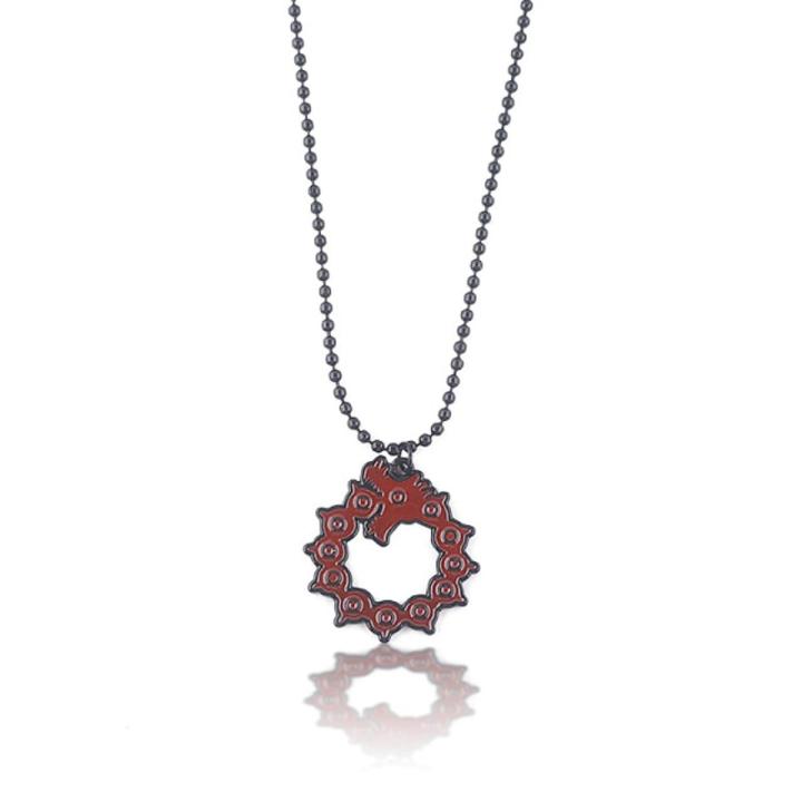 Anime Seven Deadly Sins Dragon Necklace Nanatsu No Taizai Metal Pendant Necklace For Men Women Choker Jewelry Accessories