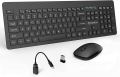 Wireless Keyboard and Mouse Set, SBARDA 2.4 GHz Wireless, Full Size Compact Silent Computer Keyboard and Mouse with 13 Multimedia Shortcut Keys for Computer, PC, Desktop, Laptop. 