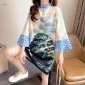Chinese Qipao Dress Summer Women Chinese Cheongsam Dress for Holiday Gowns. 