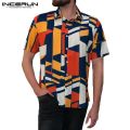 INCERUN Men Womens Summer Hawaiian Beach Holiday Party Shirt Hot Couple Tee Tops Clothes. 