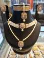 Choker White pearls Set with Earnings -Collar Set sone jesa. 