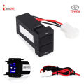 TOYOTA 12v 24v Dual Usb Car Charger Usb 2.1A 2 Port Interface Auto Power Adapter Dashboard Socket Car Modification. 