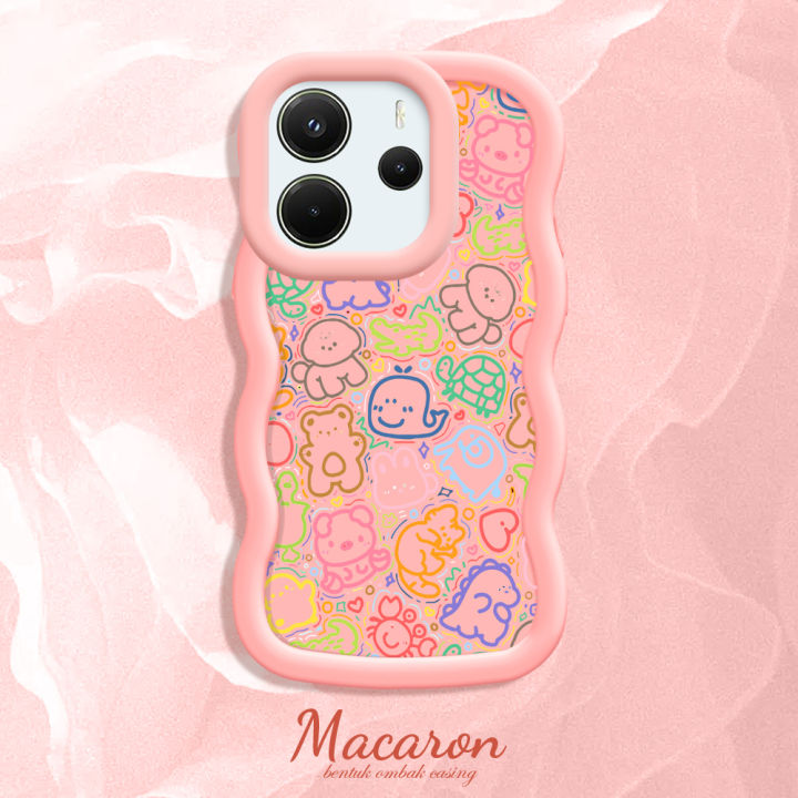 BILI for Redmi Note 14 4G 5G Note 14 Pro+ Xiaomi Poco X7 5G Back Cover Full Screen Small Animals Pattern Design Wavy Soft Silicone Mobile Phone Covers