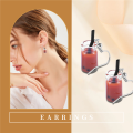 (GGBR) Funny Lemon Tea Pearl Milk Tea Earrings Bubble Tea Funny Dangle Earrings for Women ,Pink. 
