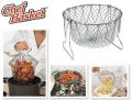 12-In-1 Deep Wire Fry Basket with Handles Foldable Steam Rinse Strain Fry Basket Strainer Net for Poaching Boiling Washing Cooking Tool. 