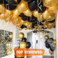 100 Golden Black Balloons For Birthday - Anniversary & Party Decoration - Balloons For Room - Home Decoration. 