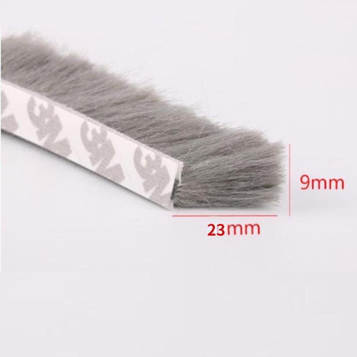 5m/10m Fin Seal Brush Self Adhesive Weather Strip Felt Draught Excluder Sliding Window Door Brush Seal 9mm x 23mm