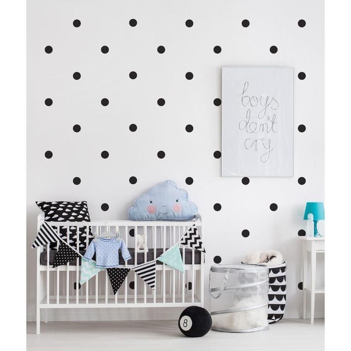 Pack of 100 Dot Circles Polka Dots Circle Wall Stickers For kids Bedroom Decor wall star white black red yellow ( 3cm Each)