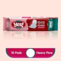 YES Sanitary Napkins, 10 Pads. 