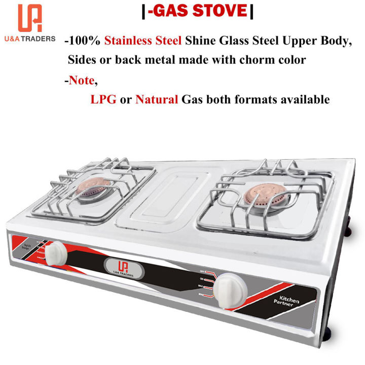 Gas Stove 2 Burner Stainless Steel Top With Best Price In Pakistan