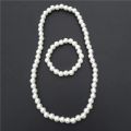 Children Handmade Plastic White Pearl Beads Jewelry Necklace Set For Kids Girls Gift. 