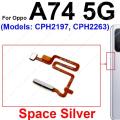 For OPPO A72 A74 A76 A77 A77S 4G 5G Power Button Fingerprint Flex Cable Touch Side Finger Print Sensor Flex Ribbon Parts. 