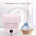 Hislaves Compact Washing Machine Portable Folding Detachable Drain Basket High Frequency Rubbing for Efficient Cleaning Powerful Motor with Low Noise Stable Pink UK Plug - Aftab Karachi. 