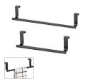 Towel Rod Steel Metal Wire Over Cabinet Towel Rack Storage Organizer kitchen cabinets Hanging Towel Rack Punch-free Rag Hanger Black Mate Powder Coating. 