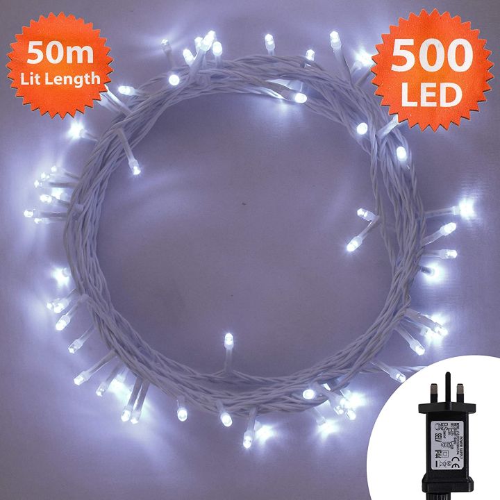Christmas%20Lights%20500%20LED%2050m/164ft%20Fairy%20Lights%20Plug%20in,%20Indoor%20Outdoor%20Christmas%20Tree%20Lights%20String%20Lights,%20Outside%20Lights%20for%20Xmas/Home/Party/Christmas%20Decorations%20Cool%20White%E2%80%93%20White%20Cable%20%5BEnergy%20Class%20A+++%5D%20-%20Image%202