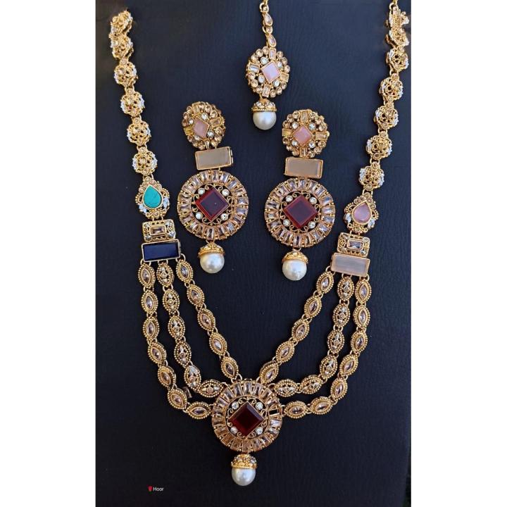 Egyption long Mala, Earing with Tikka set