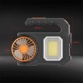 RD Rechargeable Camping Light with Solar Charger, Multifunctional Handheld Lamp Flashlight with Fan Emergency Light Multi Lighting Modes Work Lamp (Multicolour). 