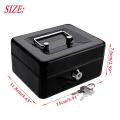 Removable Tray+Stainless Steel Mini Portable  Money Cash Box. 
