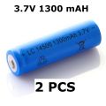 2X 3.7V Li ion cell rechargeable lithium battery 14500 AA size. 