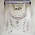 Silver Crystal Rhinestone Girls Jewellery Set Women Trendy Fashion. 