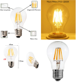 LED Filament Bulb A60 6Watt-Dimmable Warm Clear Glass Shell Edison Retro Lamp-Vintage Antique Edison Filament Bulb 900LM E27 Medium Base(Chori)-for ceiling features,chandeliers,pendants lights ,Indoor and Outdoor Lighting halls, bars,office or home use. 